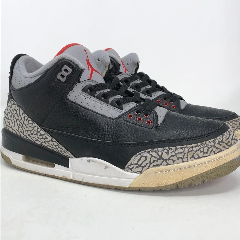 Nike Air Jordan 3 Retro 2018 Black Cement 854262-001 Men’s Sneakers - Size 12 - Picture 8 of 14
